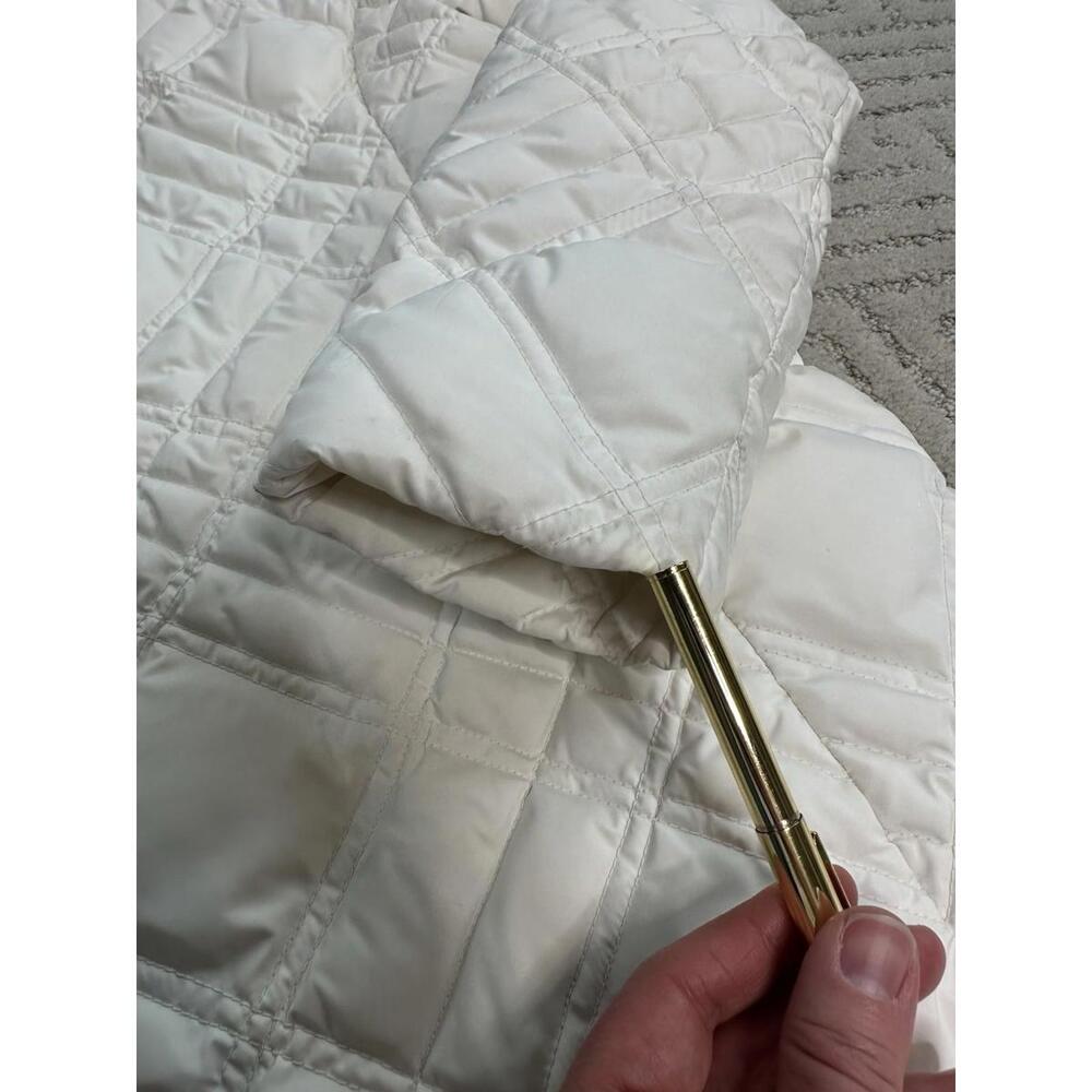 Eddie Bauer Down Quilted Coat Jacket Womens S Mid Length Zip Insulated White - Picture 7 of 8